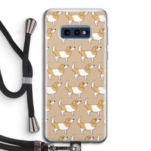 CaseCompany Doggy: Samsung Galaxy S10e Transparant Hoesje met koord