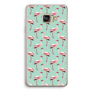 CaseCompany Flamingoprint groen: Samsung A3 (2017) Transparant Hoesje