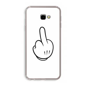 CaseCompany Middle finger white: Samsung Galaxy J4 Plus Transparant Hoesje