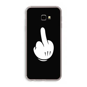 CaseCompany Middle finger black: Samsung Galaxy J4 Plus Transparant Hoesje
