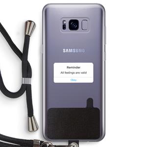 CaseCompany Reminder: Samsung Galaxy S8 Transparant Hoesje met koord