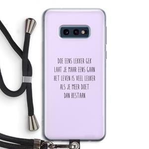 CaseCompany Gek: Samsung Galaxy S10e Transparant Hoesje met koord