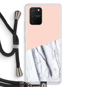 CaseCompany A touch of peach: Samsung Galaxy S10 Lite Transparant Hoesje met koord