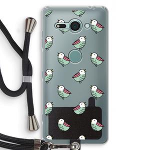 CaseCompany Vogeltjes: Sony Xperia XZ2 Compact Transparant Hoesje met koord