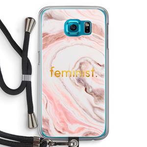CaseCompany Feminist: Samsung Galaxy S6 Transparant Hoesje met koord