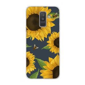 CaseCompany Sunflower and bees: Samsung Galaxy A6 Plus (2018) Transparant Hoesje