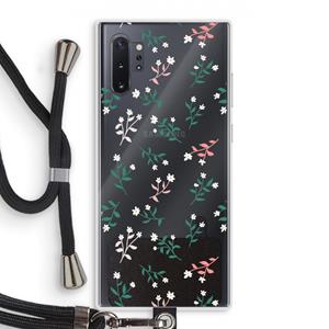 CaseCompany Small white flowers: Samsung Galaxy Note 10 Plus Transparant Hoesje met koord