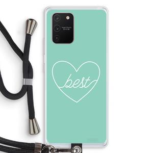 CaseCompany Best heart pastel: Samsung Galaxy S10 Lite Transparant Hoesje met koord