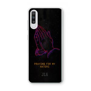 CaseCompany Praying For My Haters: Samsung Galaxy A70 Transparant Hoesje