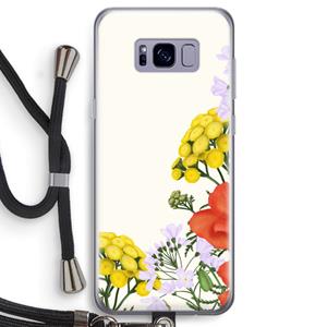 CaseCompany Wilde bloemen: Samsung Galaxy S8 Transparant Hoesje met koord