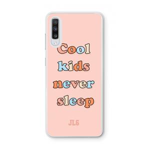 CaseCompany Cool Kids Never Sleep: Samsung Galaxy A70 Transparant Hoesje