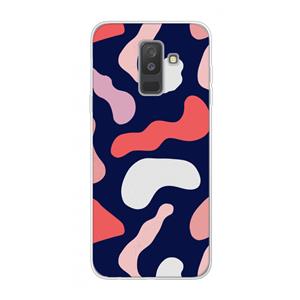 CaseCompany Memphis Shapes Pink: Samsung Galaxy A6 Plus (2018) Transparant Hoesje