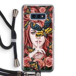 CaseCompany Lady Moth: Samsung Galaxy S10e Transparant Hoesje met koord