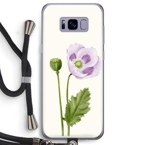 CaseCompany Purple poppy: Samsung Galaxy S8 Transparant Hoesje met koord