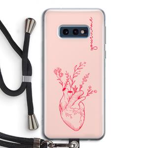 CaseCompany Blooming Heart: Samsung Galaxy S10e Transparant Hoesje met koord