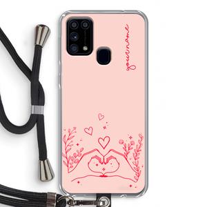 CaseCompany Love is in the air: Samsung Galaxy M31 Transparant Hoesje met koord