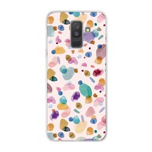 CaseCompany Terrazzo Memphis Pink: Samsung Galaxy A6 Plus (2018) Transparant Hoesje