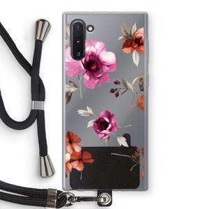CaseCompany Geschilderde bloemen: Samsung Galaxy Note 10 Transparant Hoesje met koord