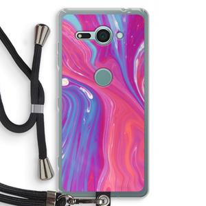 CaseCompany Paarse stroom: Sony Xperia XZ2 Compact Transparant Hoesje met koord