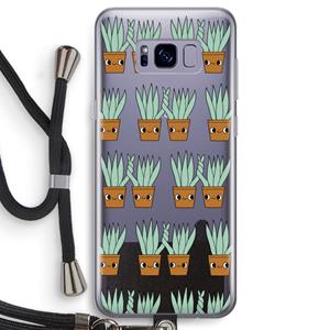 CaseCompany Sansevieria: Samsung Galaxy S8 Transparant Hoesje met koord