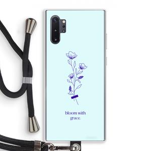 CaseCompany Bloom with grace: Samsung Galaxy Note 10 Plus Transparant Hoesje met koord