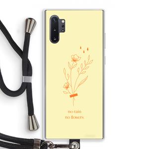 CaseCompany No rain no flowers: Samsung Galaxy Note 10 Plus Transparant Hoesje met koord
