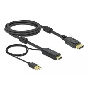 Delock HDMI-A m., USB A m. > DisplayPort 1.2 m. 2m