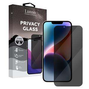 Lunso iPhone 14 - Privacy Glass - Gehard beschermglas