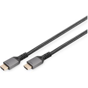 Digitus HDMI Aansluitkabel HDMI-A stekker 1 m Zwart DB-330200-010-S Aluminium-stekker, Audio Return Channel (ARC), Afgeschermd (dubbel), Afgeschermd