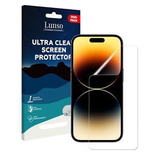 Lunso iPhone 14 Pro - Duo Pack (2 stuks) Beschermfolie - Full Cover Screenprotector