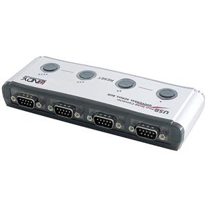 LINDY USB 1.1, Serieel Converter [1x USB 1.1 stekker A - 4x Serieel 9-polig] 42858