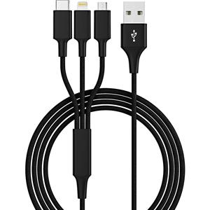 Smrter USB-laadkabel USB 3.2 Gen1 (USB 3.0 / USB 3.1 Gen1) USB-A stekker, USB-C stekker, USB-micro-B stekker, Apple Lightning stekker 1.20 m Zwart