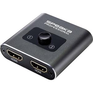 speakaprofessional SpeaKa Professional SP-BDS-120 1 + 2 poorten HDMI-switch UHD 4K @ 60 Hz