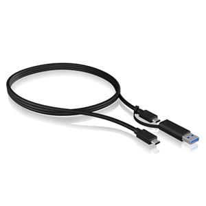 ICY BOX USB-kabel USB 3.2 Gen2 (USB 3.1 Gen2) USB-C bus, USB-A stekker 100 cm Zwart 60857