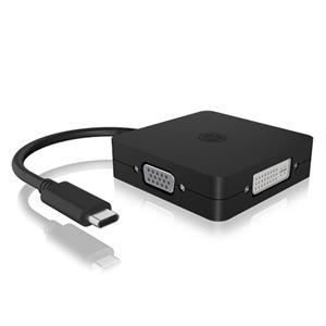 ICY BOX USB-C Adapter [1x USB-C - 4x DisplayPort, HDMI, DVI, VGA] IB-DK1104-C