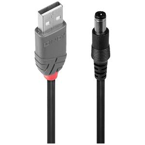 LINDY USB-kabel USB 2.0 USB-A stekker, DC-stekker 5,5 mm 1.5 m Zwart 70267