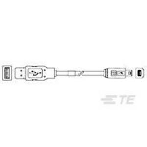 TE Connectivity USB-kabel USB-A stekker, USB-B bus 1.8 m 1487596-3