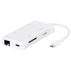 Vivanco USB-C Adapter [1x USB-C stekker - 7x HDMI-bus, MicroSD-kaartenslot, RJ45-bus, SD-kaartslot, USB 3.2 Gen 1 bus A (USB 3.0), USB 3.2 Gen 1 bus A (USB
