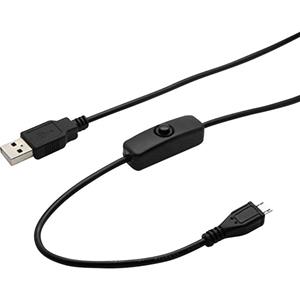 Joy-it USB-Kabel USB 2.0 USB-A Stecker, USB-Micro-B Stecker 1.50m Schwarz inkl. Ein/Aus-Schalter K-1