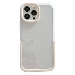 Dubbele Standaard iPhone 14 Pro Hybride Hoesje - Wit