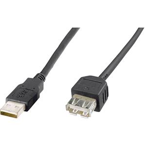 Digitus USB-kabel USB 2.0 USB-A stekker, USB-A bus 3.00 m Zwart AK-300200-030-S
