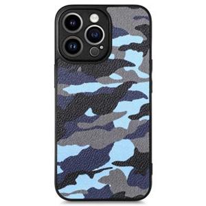 Camouflage Series iPhone 14 Pro Hybrid Case - Blauw