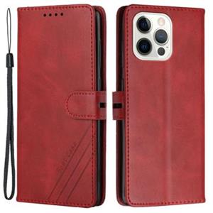 Zakelijke stijl iPhone 14 Pro Wallet Case - Rood