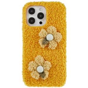 Fluffy Flower Serie iPhone 14 Pro TPU Case - Geel