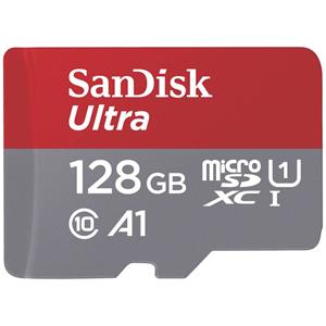 SanDisk microSDXC Ultra 128GB (A1/UHS-I/Cl.10/140MB/s) + Adapter microSDXC-kaart 128 GB A1 Application Performance Class, UHS-Class 1
