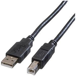 Roline USB-kabel USB 2.0 USB-A stekker, USB-B stekker 1.80 m Zwart Afgeschermd 11.02.8818