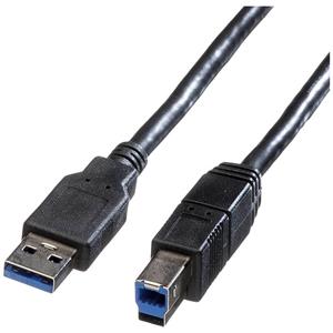 Roline USB-Kabel USB 3.2 Gen1 (USB 3.0 / USB 3.1 Gen1) USB-A Stecker, USB-B Stecker 0.80m Schwarz Ge