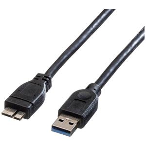 Roline USB-kabel USB 3.2 Gen1 (USB 3.0 / USB 3.1 Gen1) USB-A stekker, USB-micro-A stekker 0.80 m Zwart Afgeschermd 11.02.8872