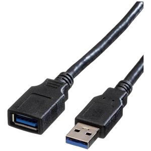Roline USB-Kabel USB 3.2 Gen1 (USB 3.0 / USB 3.1 Gen1) USB-A Stecker, USB-A Buchse 0.80m Schwarz Ges