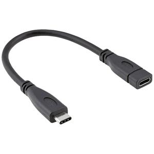 Roline USB-kabel USB 3.2 Gen2 (USB 3.1 Gen2) USB-C stekker, USB-C bus 0.15 m Zwart Afgeschermd 11.02.9015